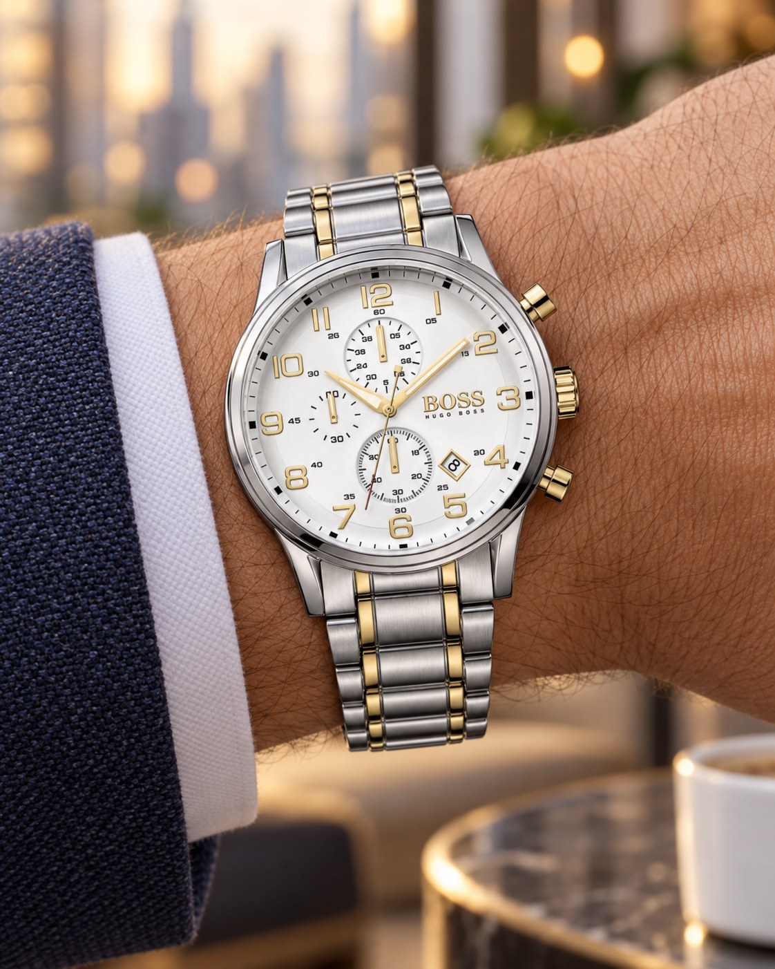 BOSS watch 1513236 worn on wrist