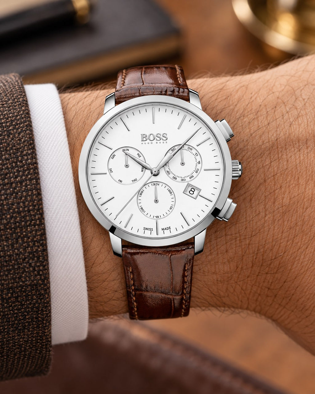 BOSS watch 1513263 worn on wrist