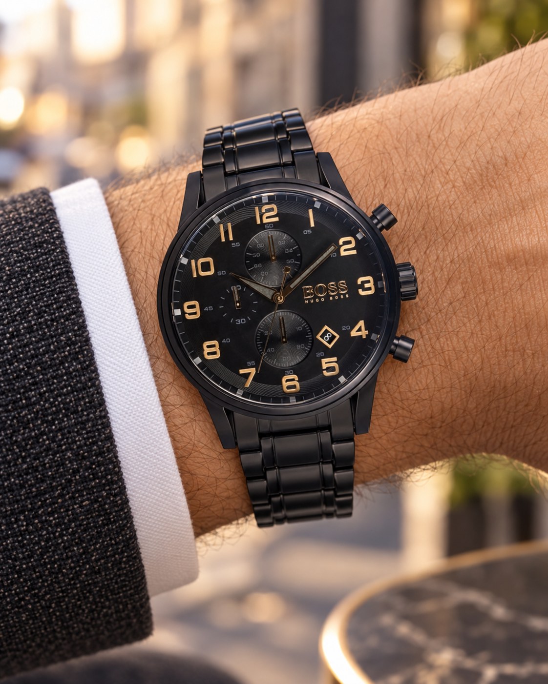 BOSS watch 1513275 worn on wrist