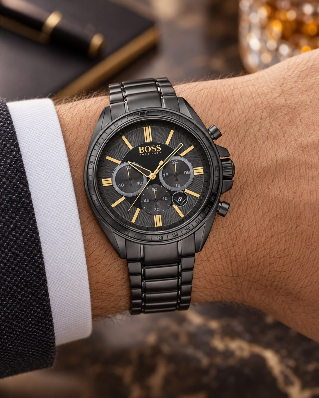 BOSS watch 1513277 worn on wrist