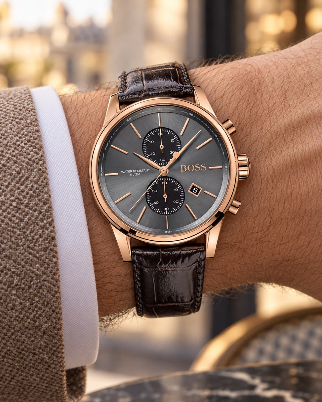 BOSS watch 1513281 worn on wrist