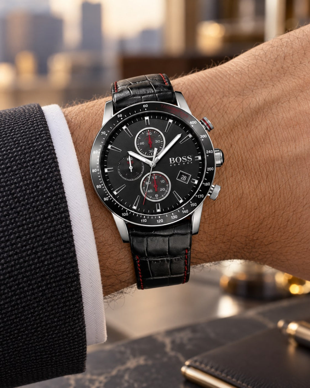 BOSS watch 1513390 worn on wrist