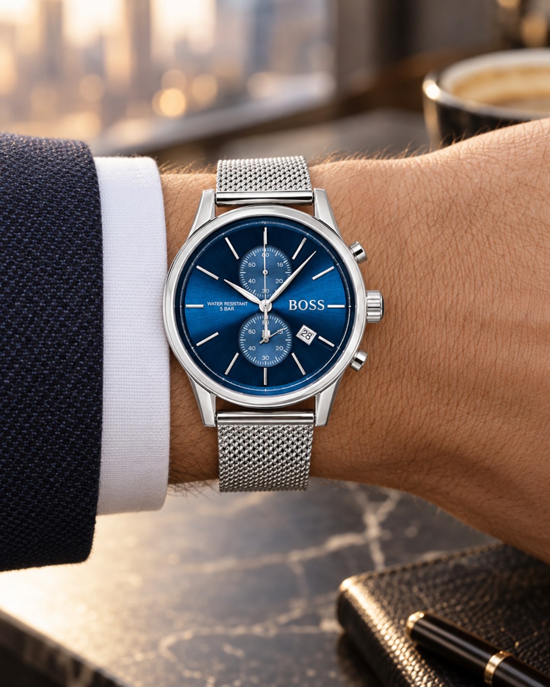 BOSS watch 1513441 worn on wrist