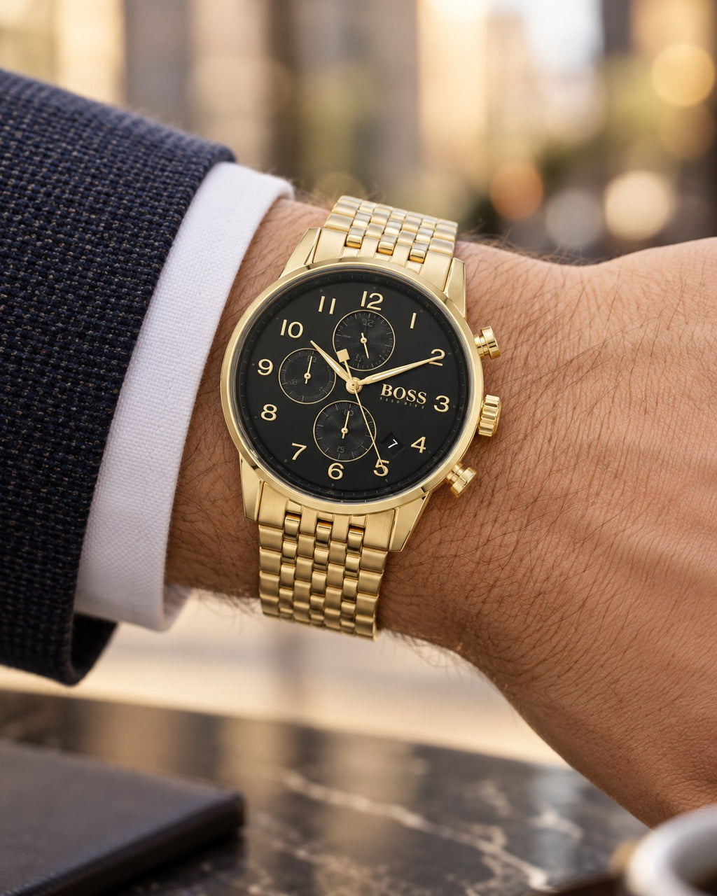 BOSS watch 1513531 worn on wrist