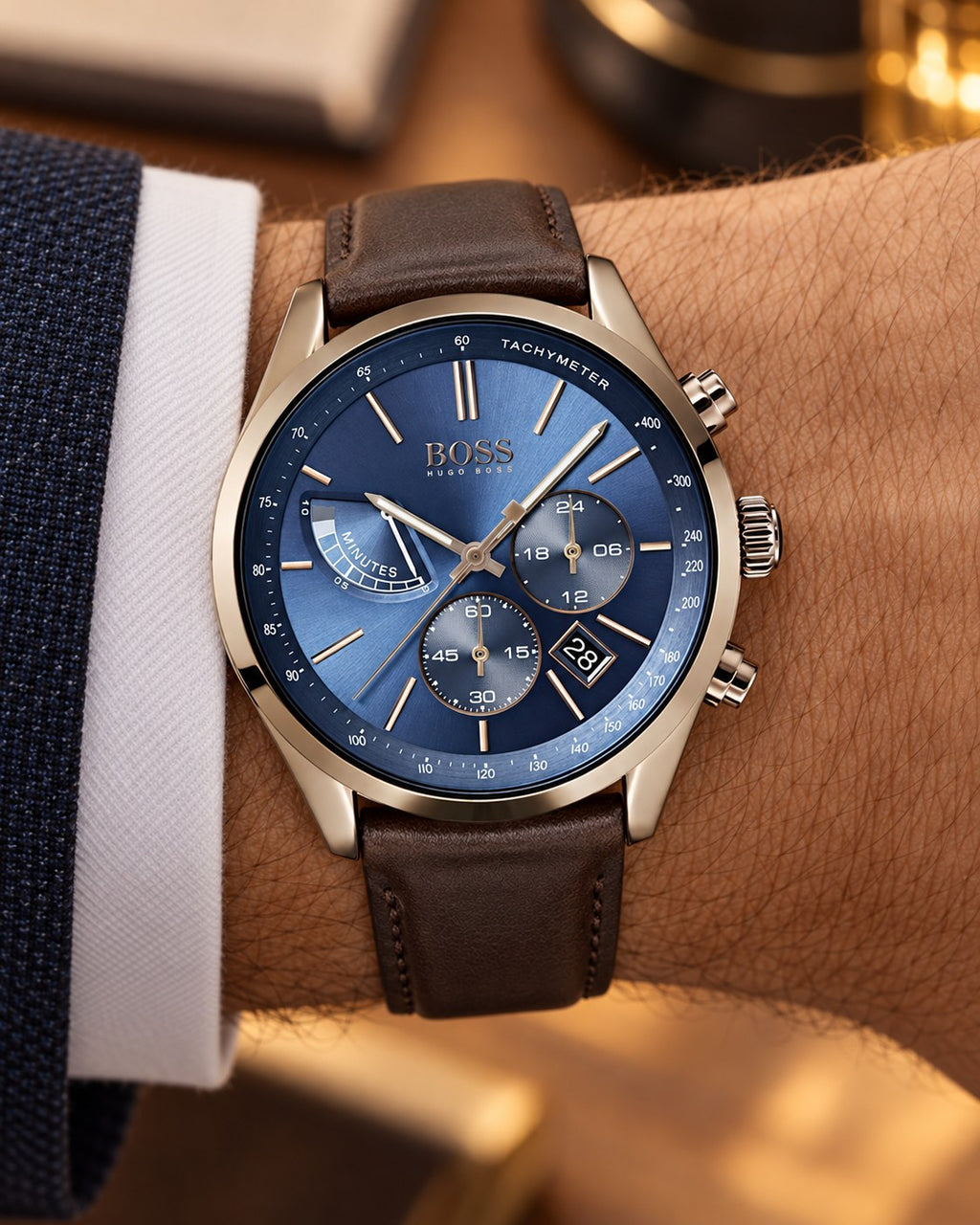 BOSS watch 1513604 worn on wrist