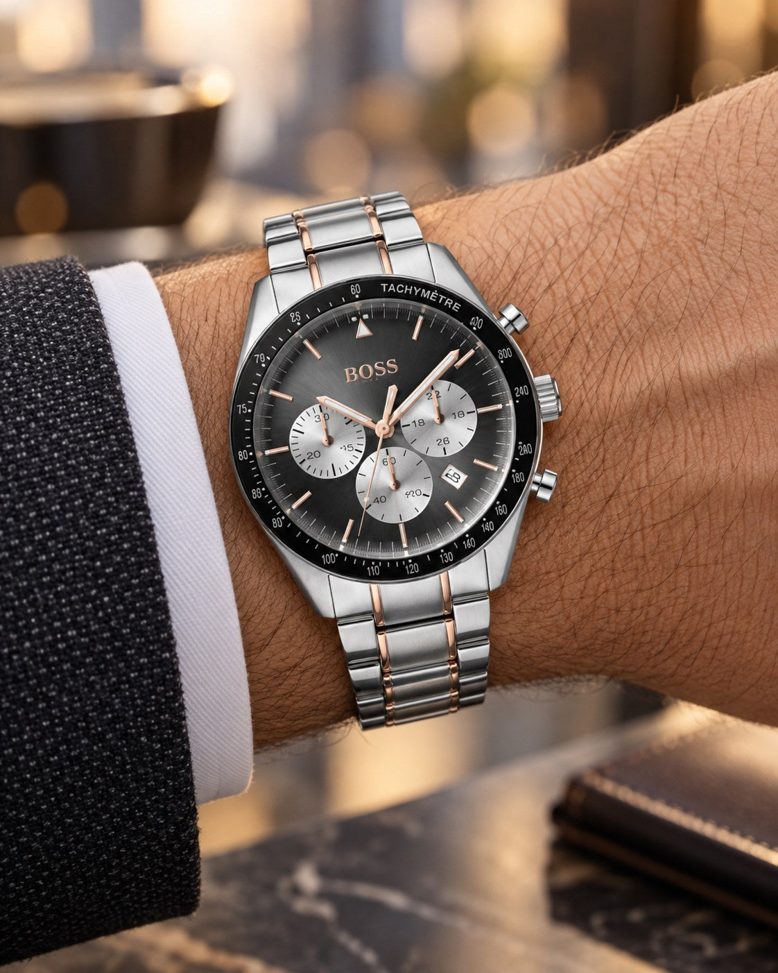 BOSS watch 1513634 worn on wrist