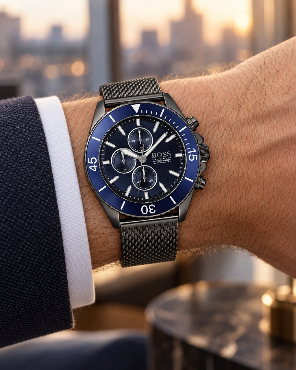 BOSS watch 1513702 worn on wrist
