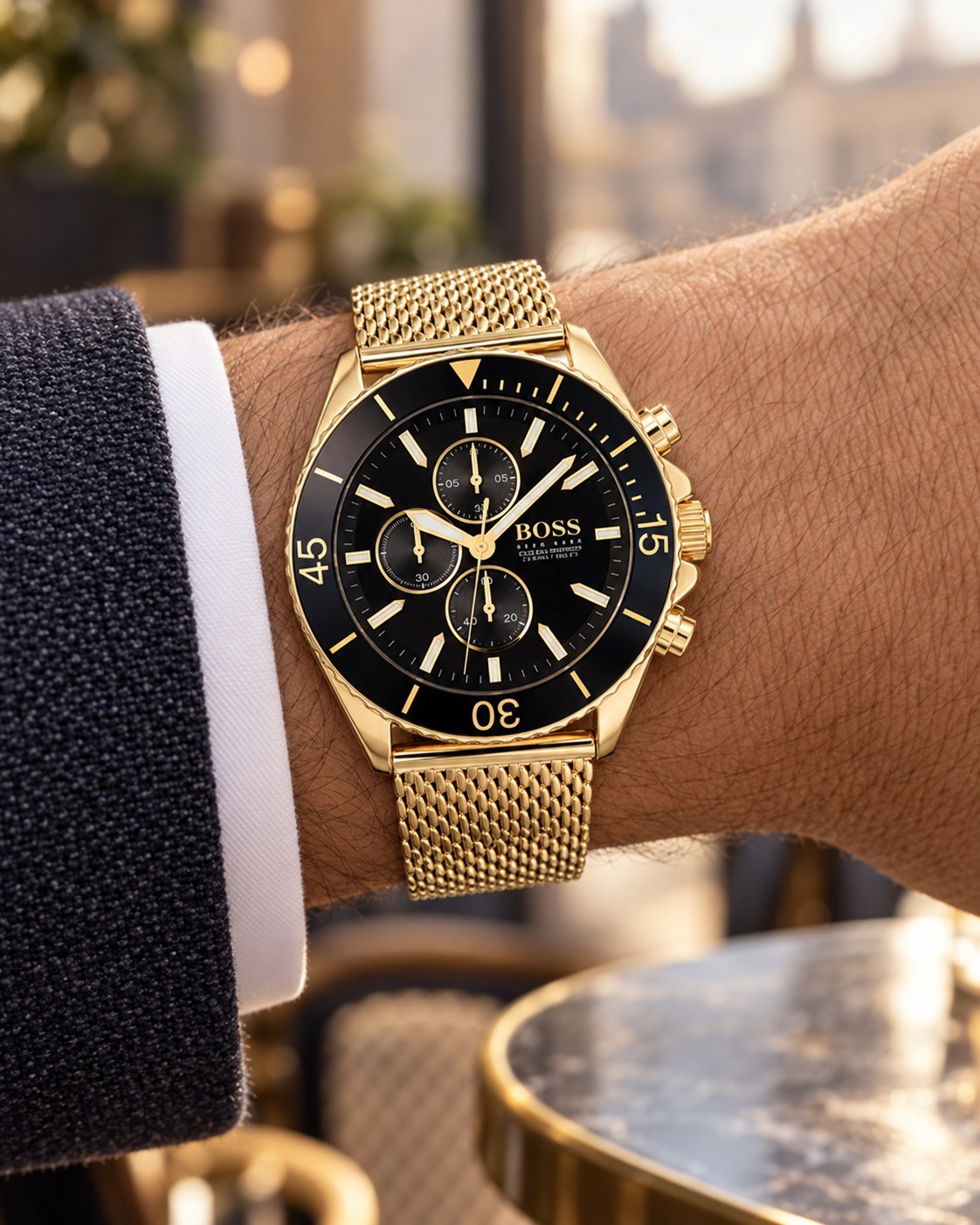 BOSS watch 1513703 worn on wrist