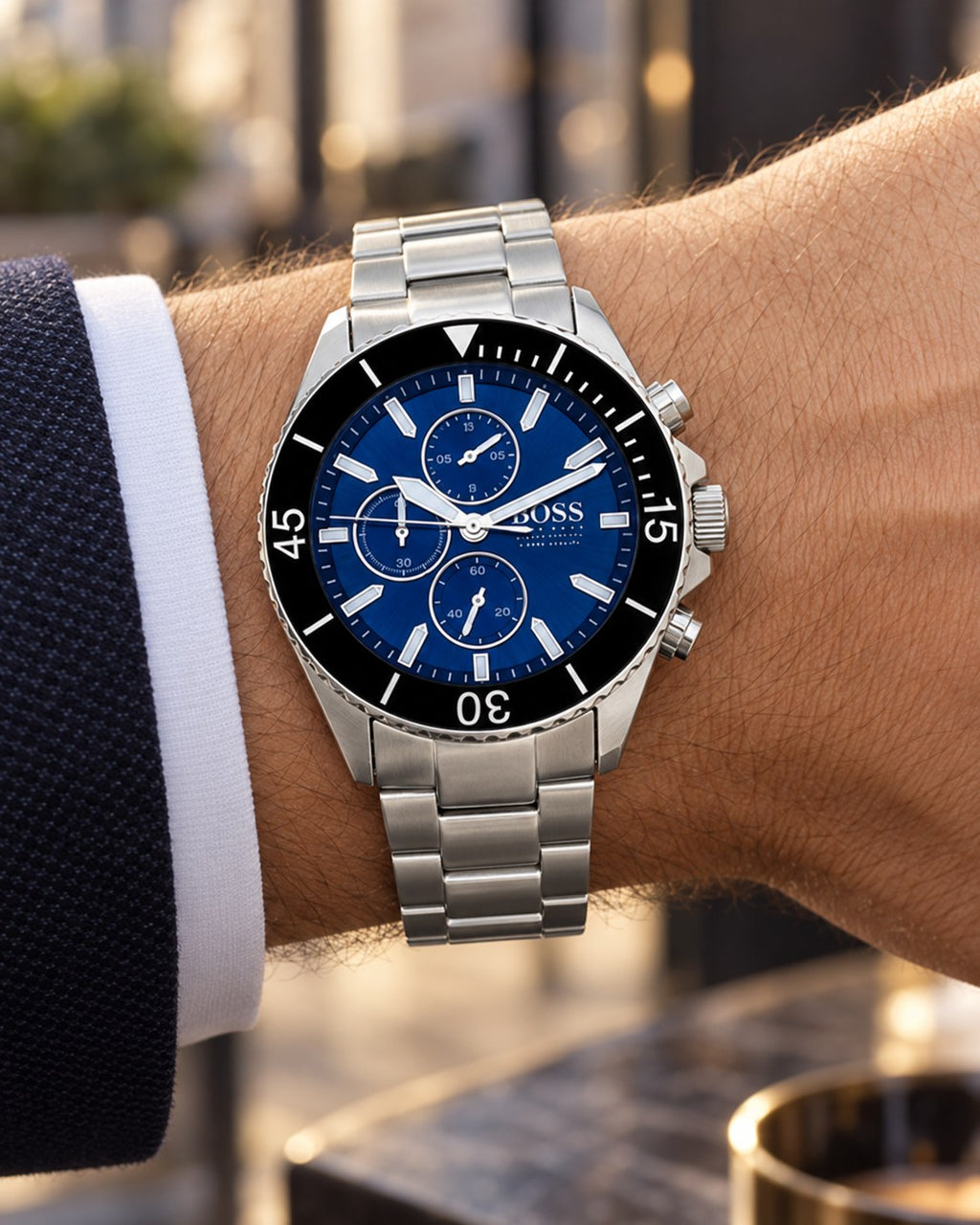 BOSS watch 1513704 worn on wrist