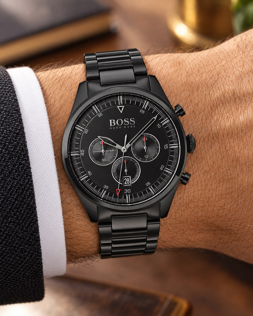 BOSS watch 1513714 worn on wrist