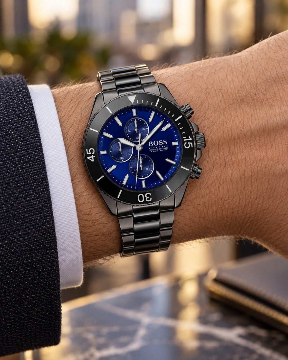 BOSS watch 1513743 worn on wrist