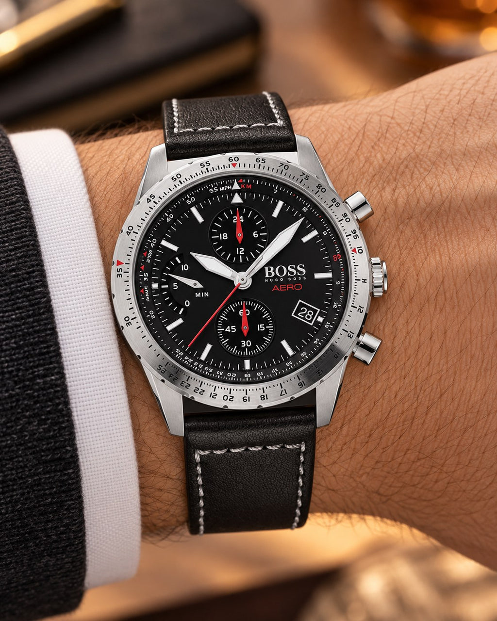 BOSS watch 1513770 worn on wrist