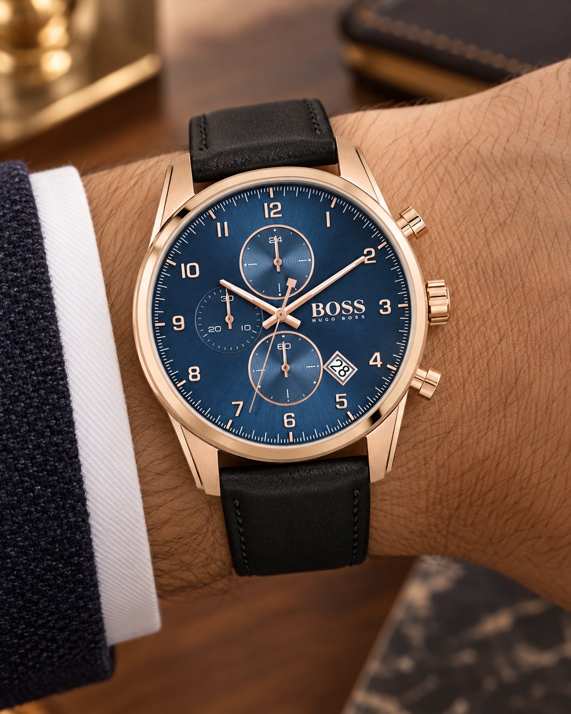 BOSS watch 1513783 worn on wrist