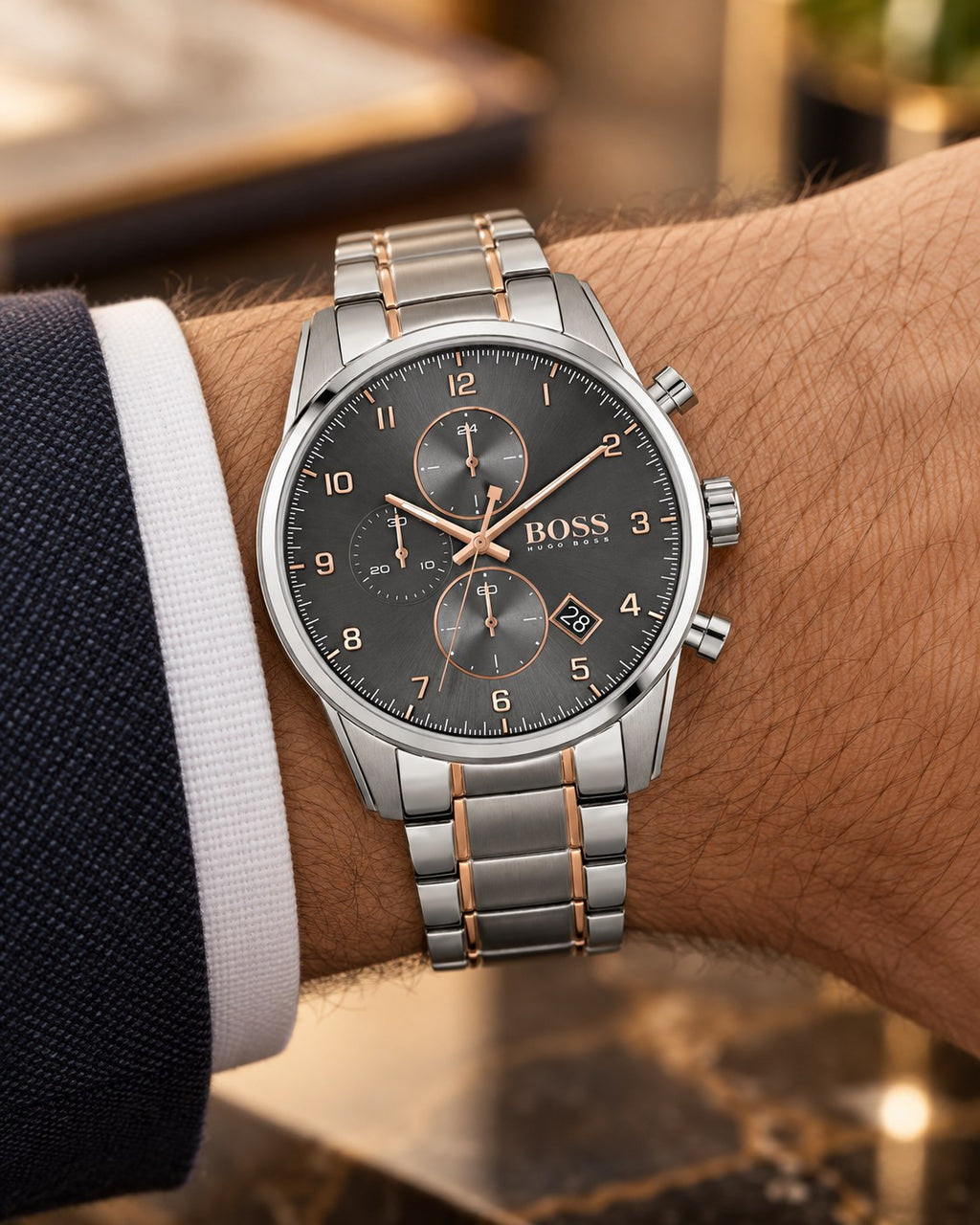 BOSS watch 1513789 worn on wrist