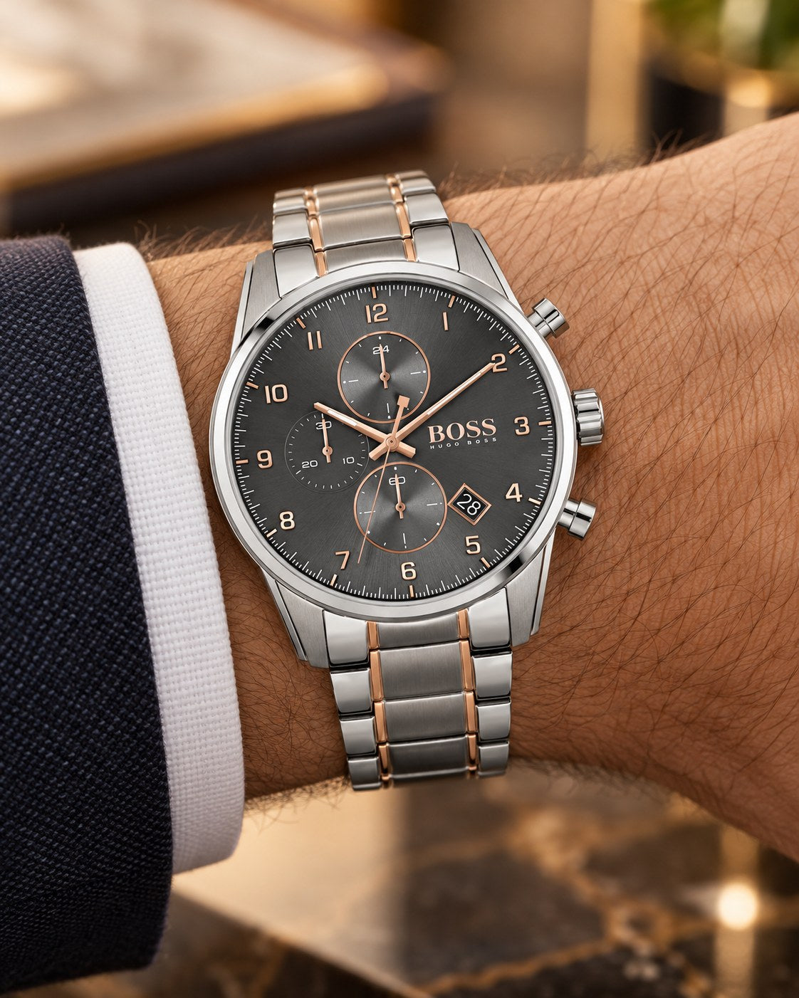 BOSS watch 1513789 worn on wrist
