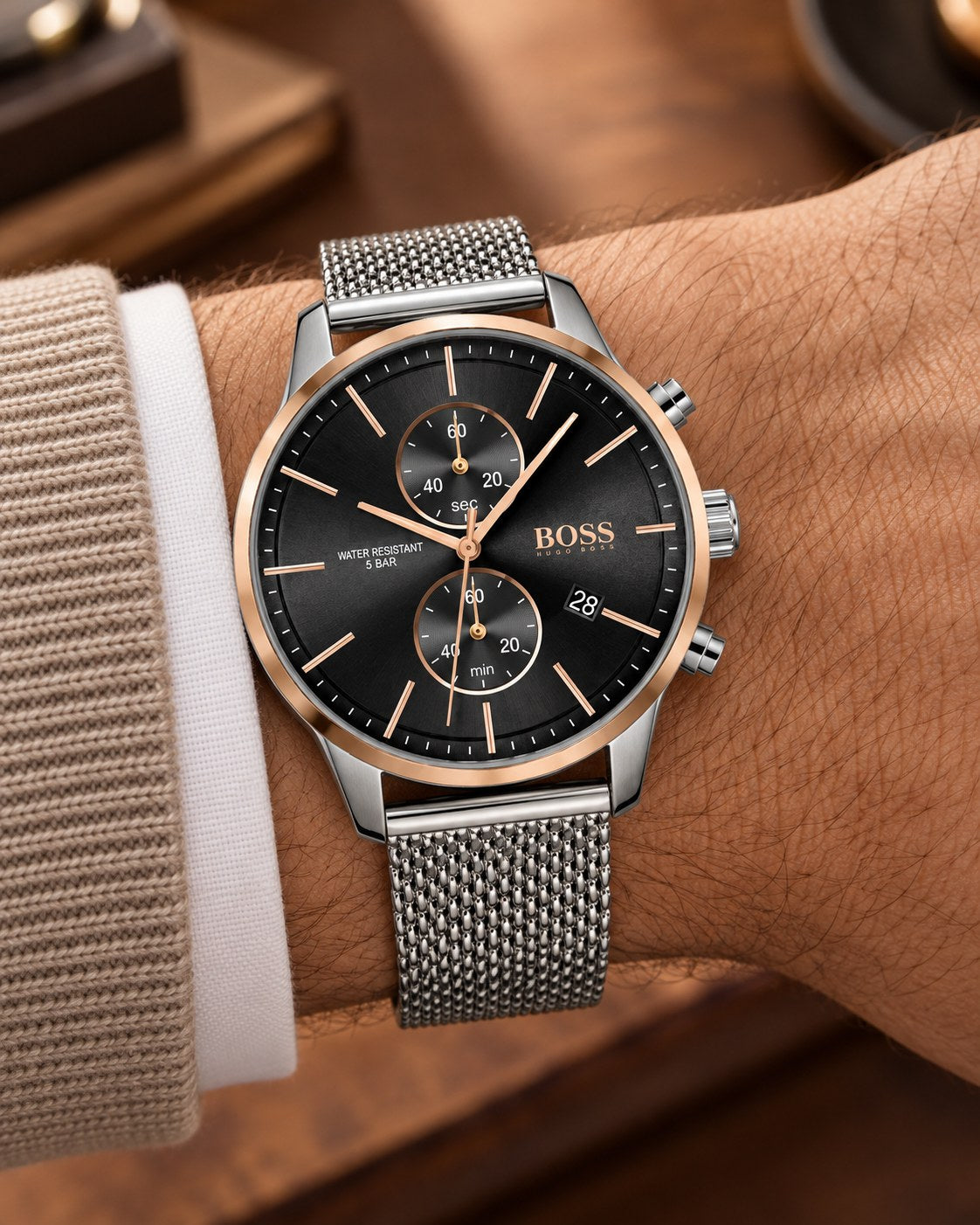 BOSS watch 1513805 worn on wrist