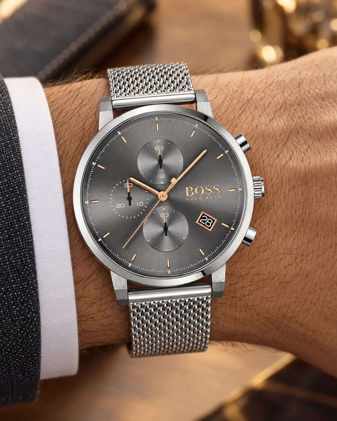 BOSS watch 1513807 worn on wrist