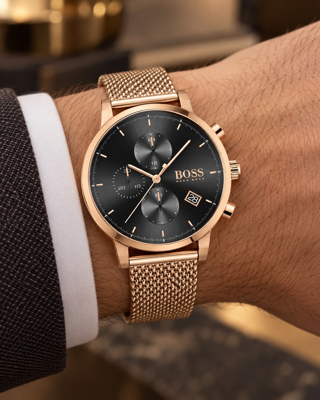 BOSS watch 1513808 worn on wrist