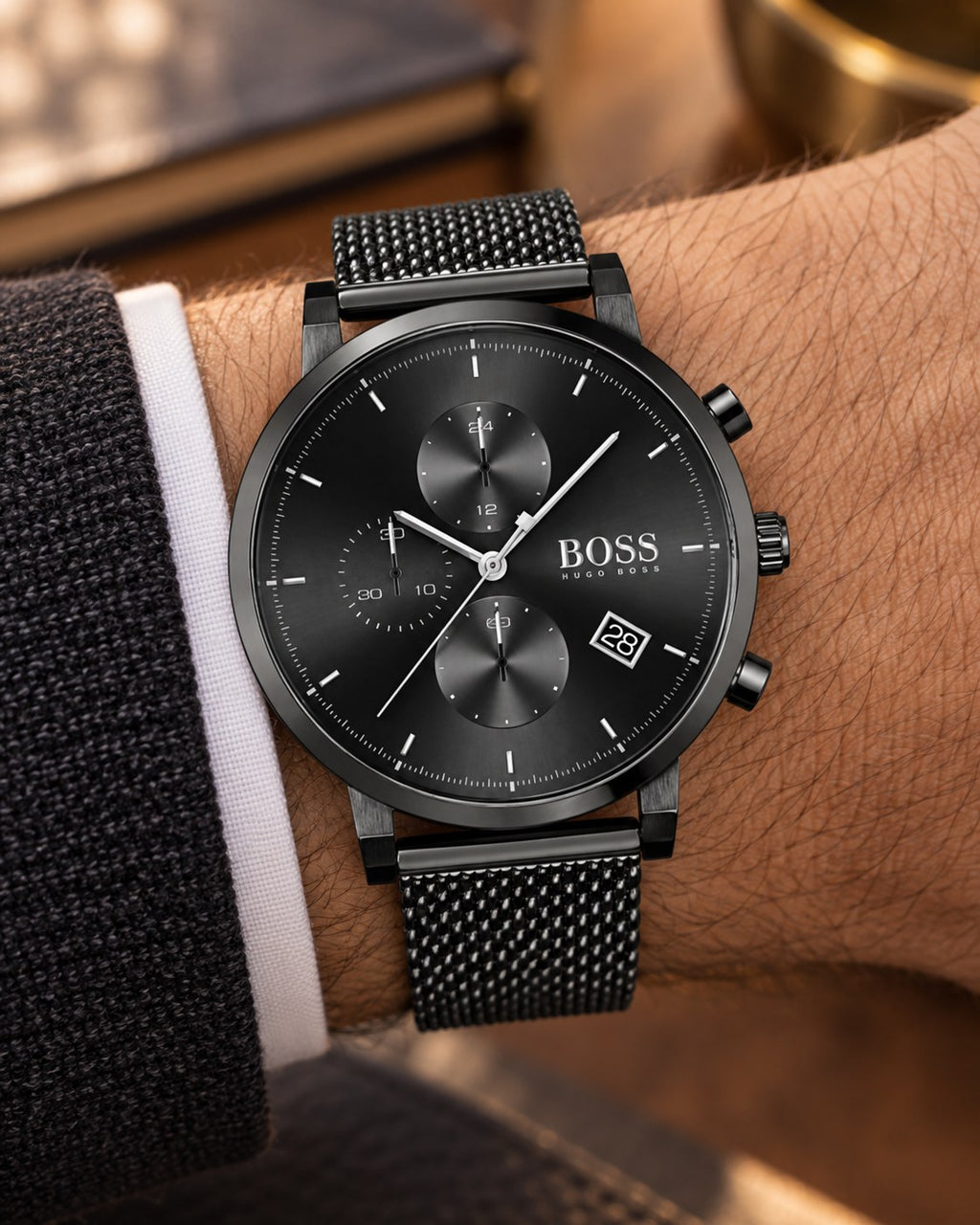 BOSS watch 1513813 worn on wrist