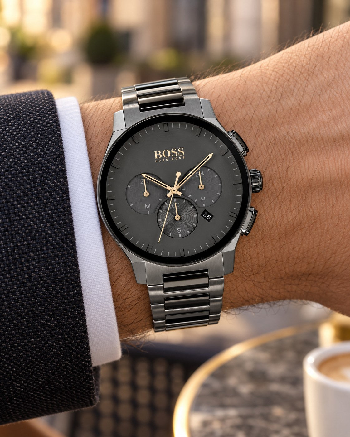 BOSS watch 1513814 worn on wrist