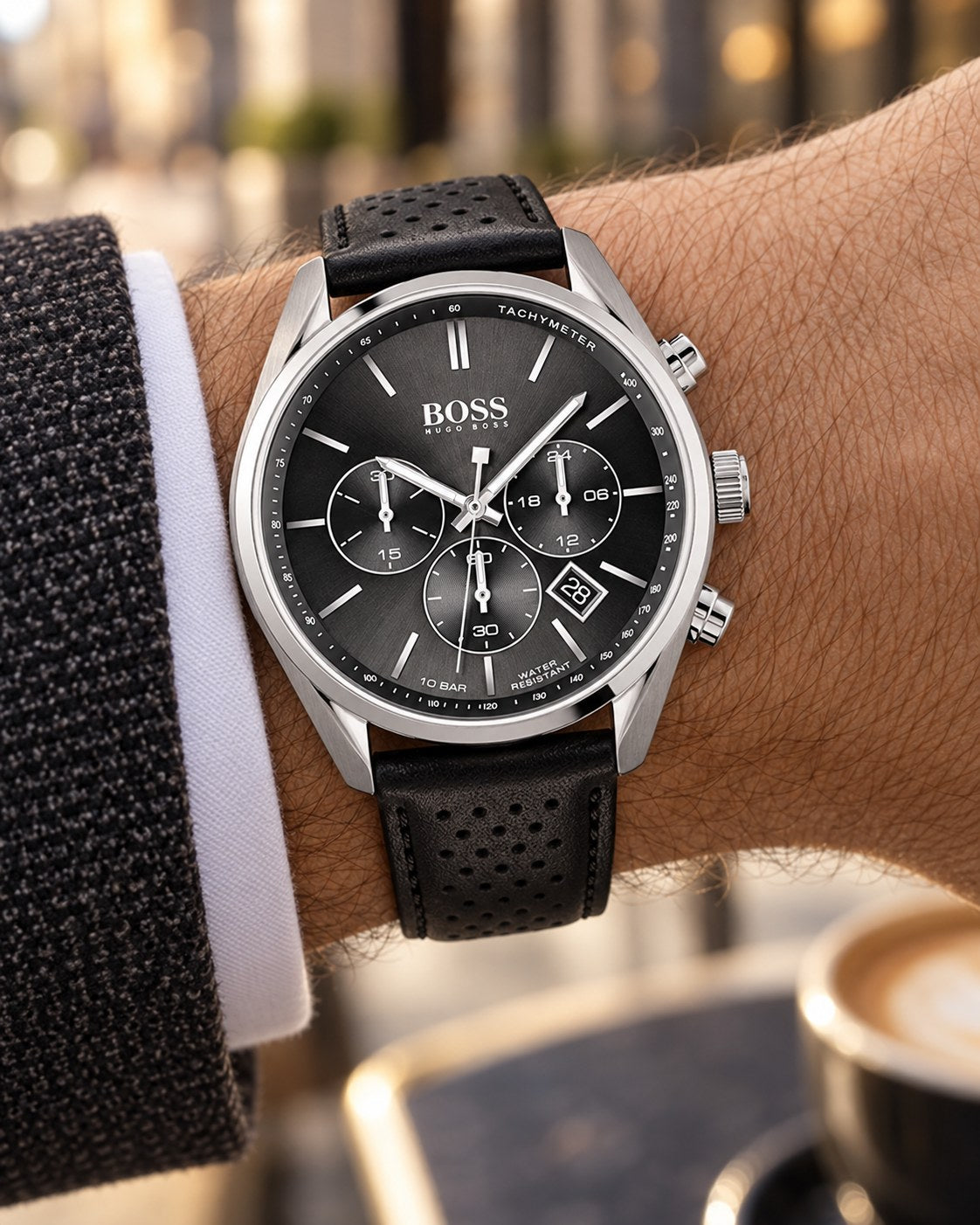 BOSS watch 1513816 worn on wrist