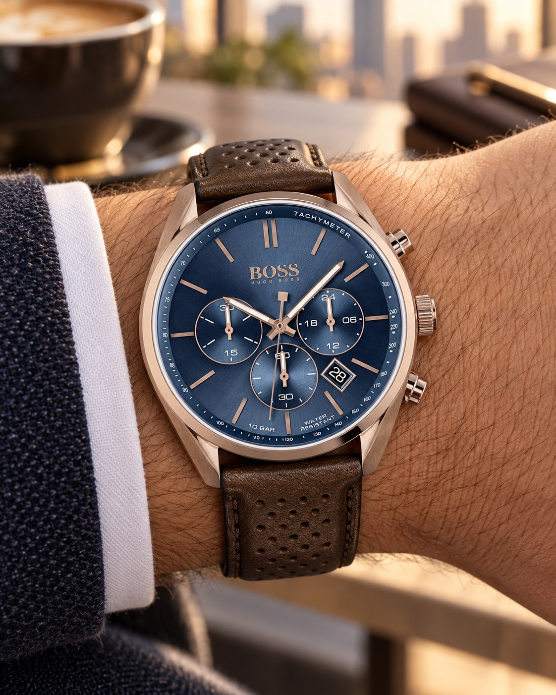 BOSS watch 1513817 worn on wrist