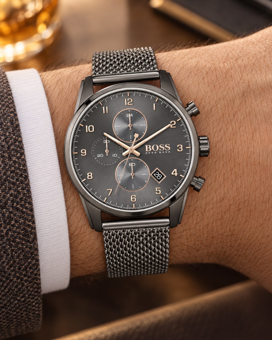 BOSS watch 1513837 worn on wrist