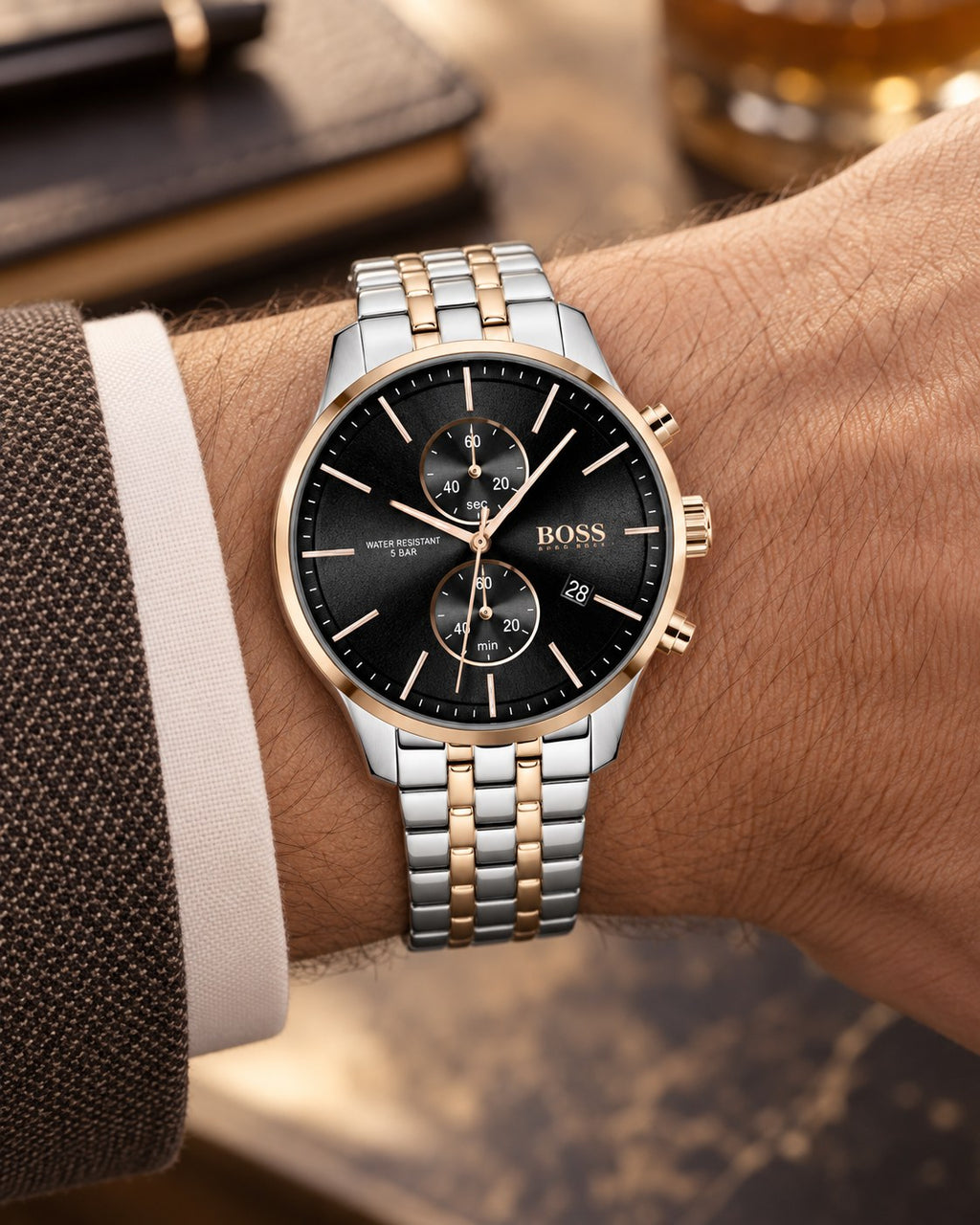 BOSS watch 1513840 worn on wrist