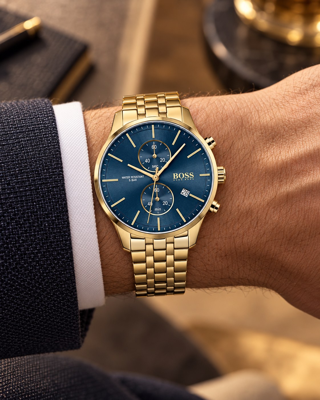 BOSS watch 1513841 worn on wrist