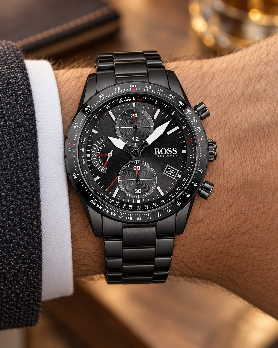 BOSS watch 1513854 worn on wrist