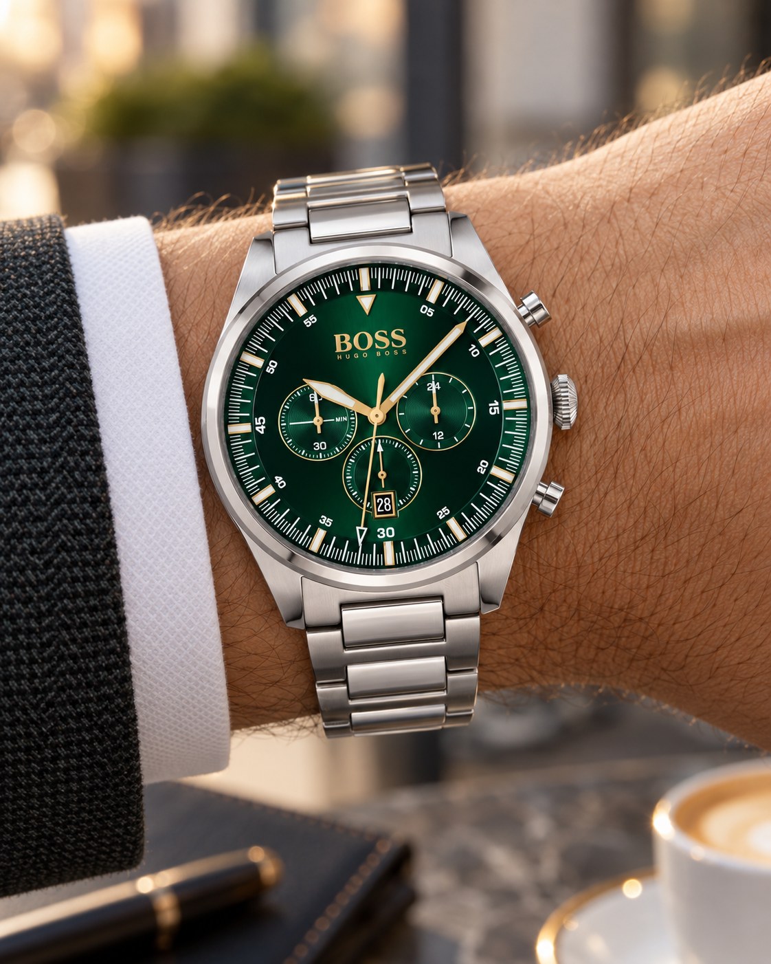 BOSS watch 1513868 worn on wrist