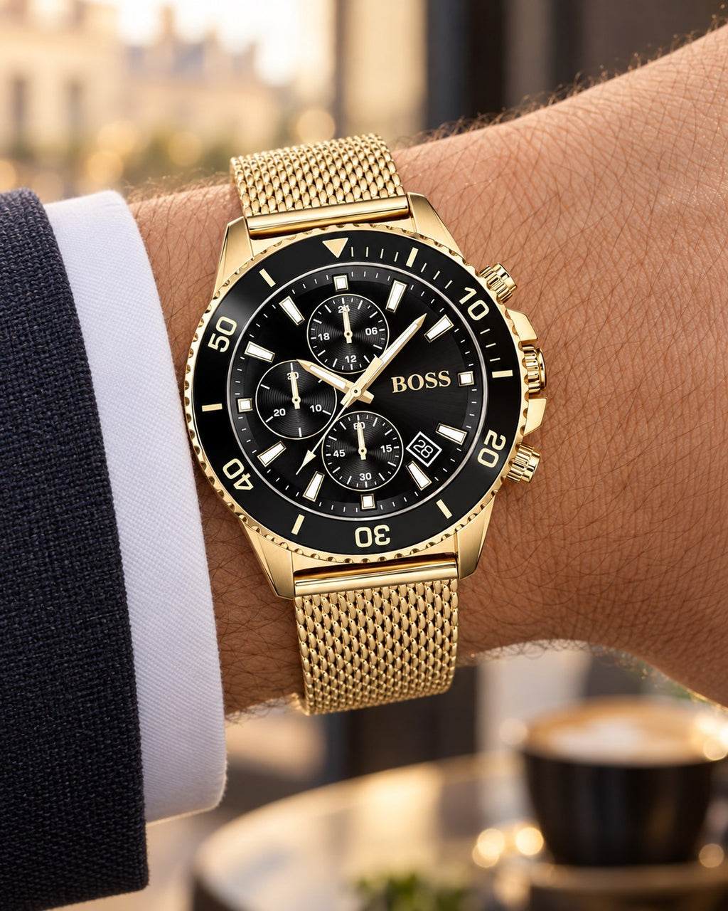 BOSS watch 1513906 worn on wrist