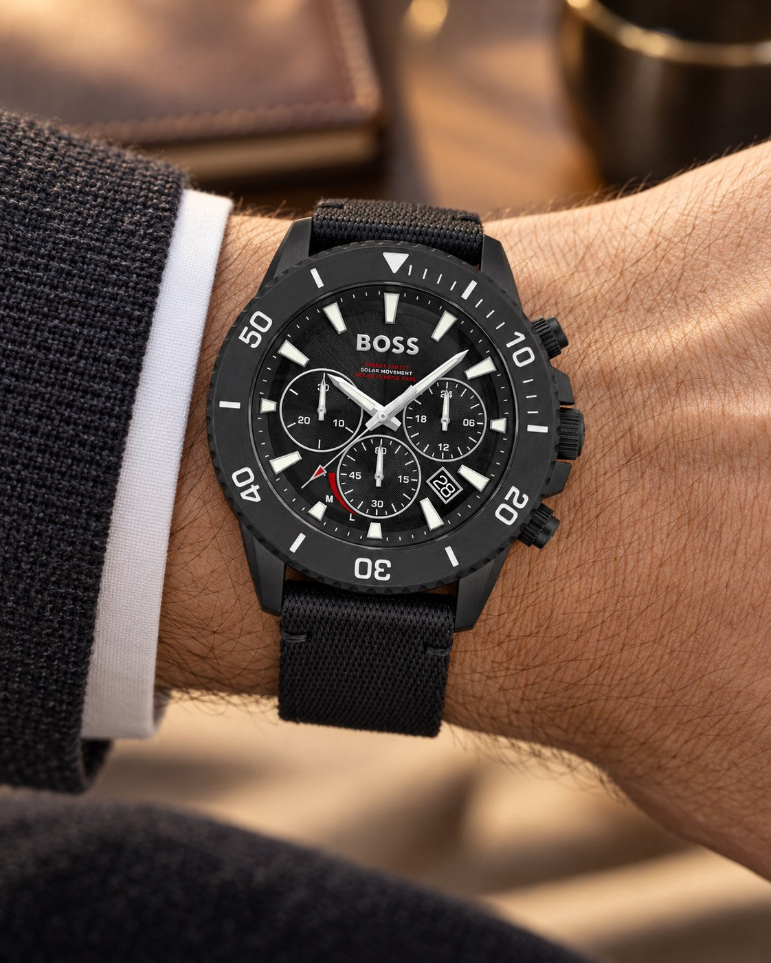 BOSS watch 1513918 worn on wrist