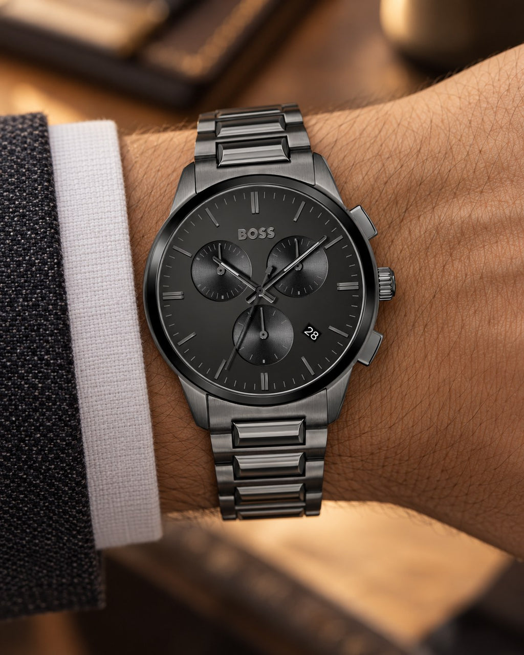 BOSS watch 1513929 worn on wrist