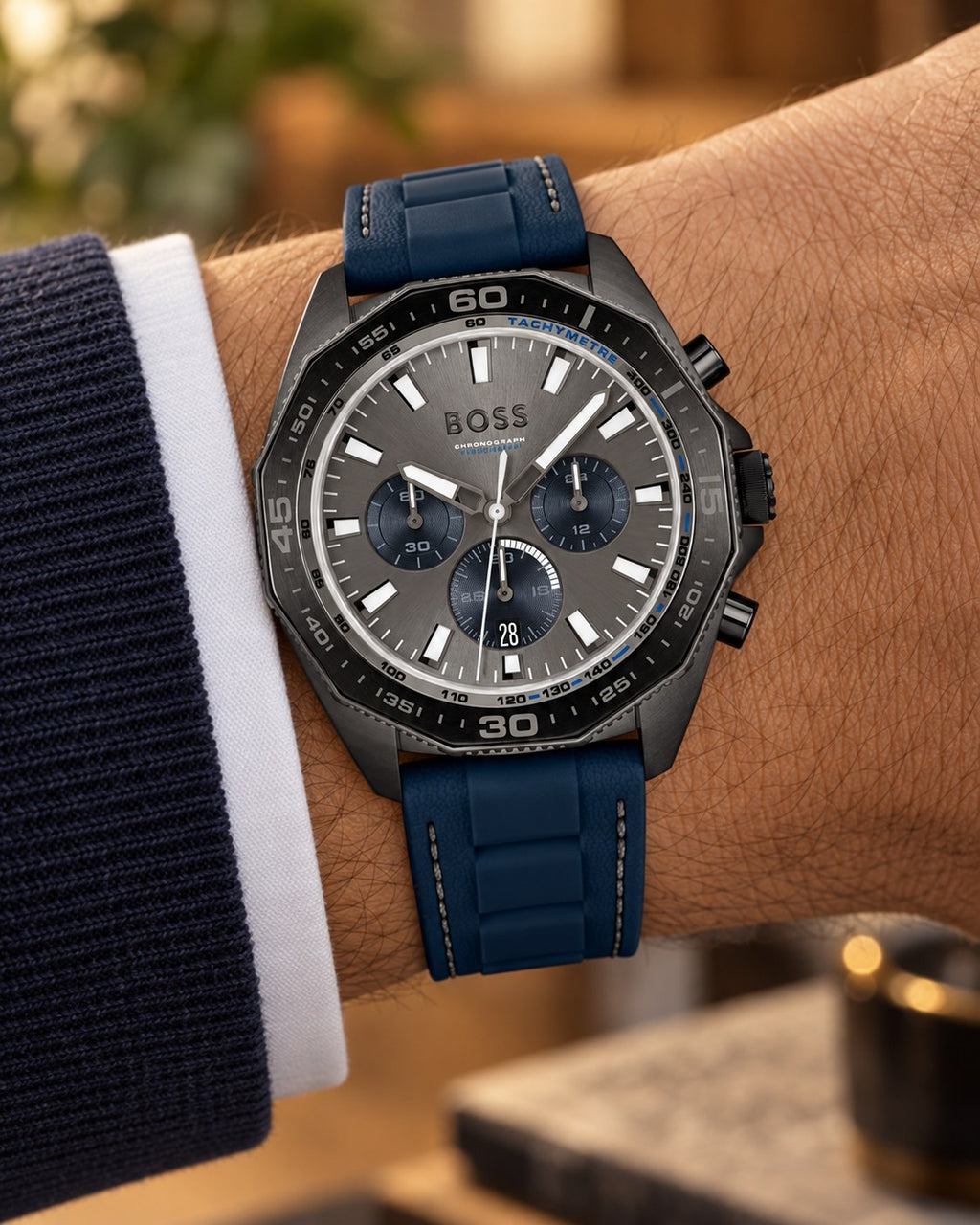 BOSS watch 1513972 worn on wrist