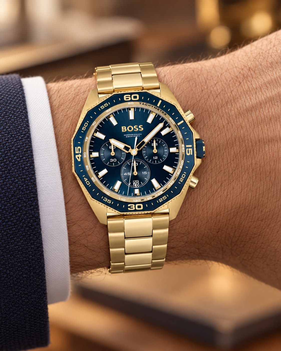 BOSS watch 1513973 worn on wrist