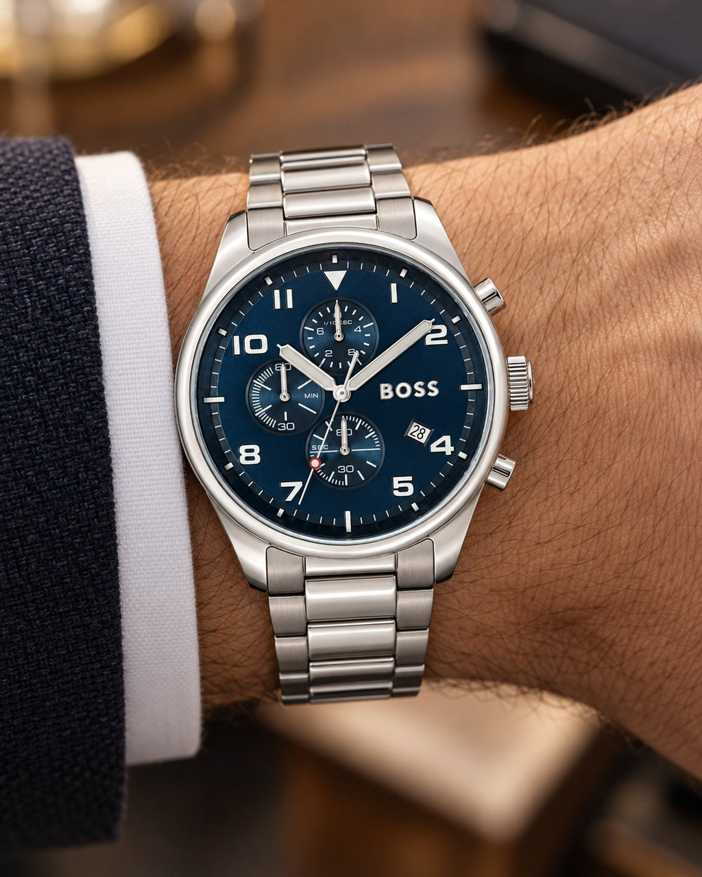 BOSS watch 1513989 worn on wrist
