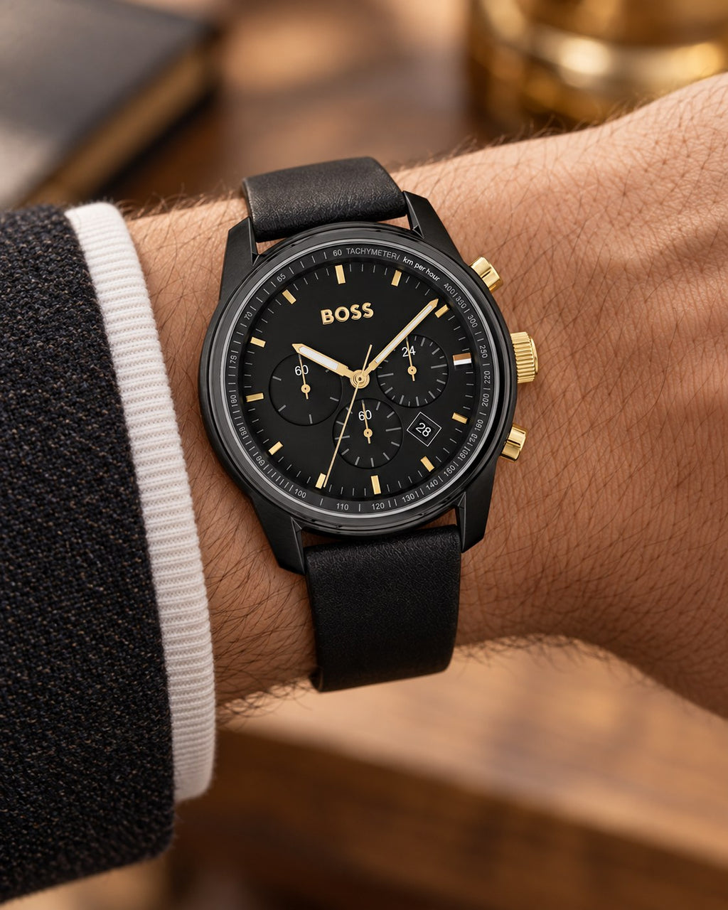 BOSS watch 1514003 worn on wrist