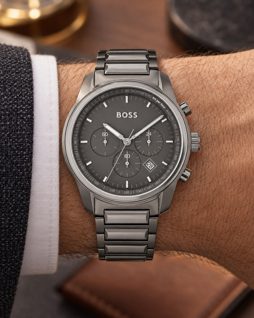 BOSS watch 1514005 worn on wrist