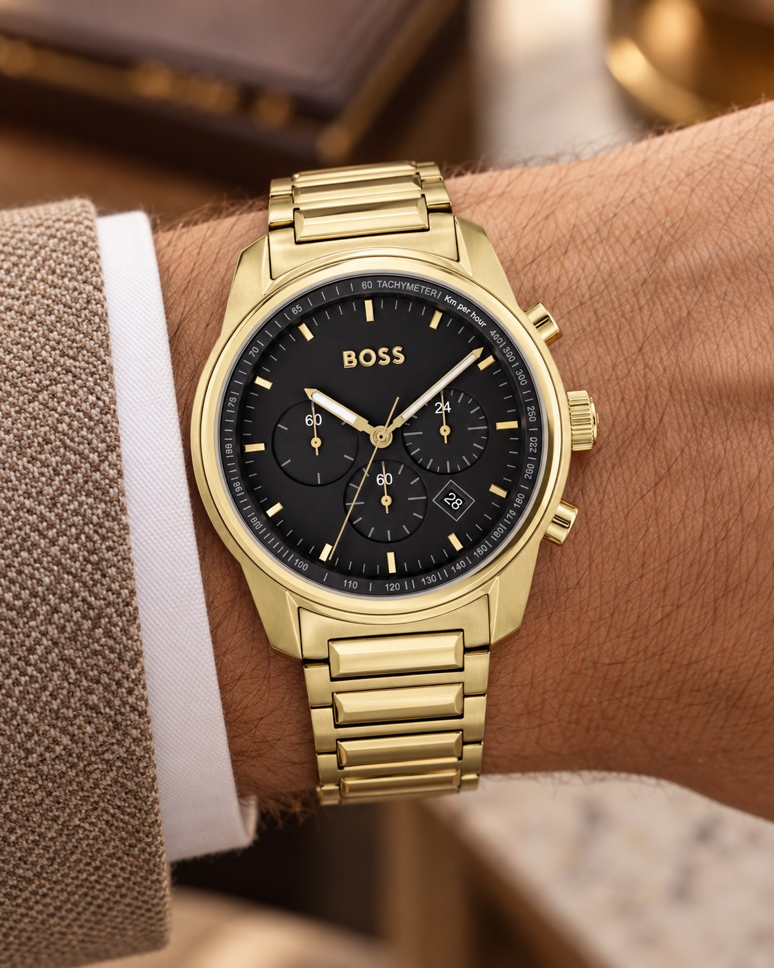 BOSS watch 1514006 worn on wrist
