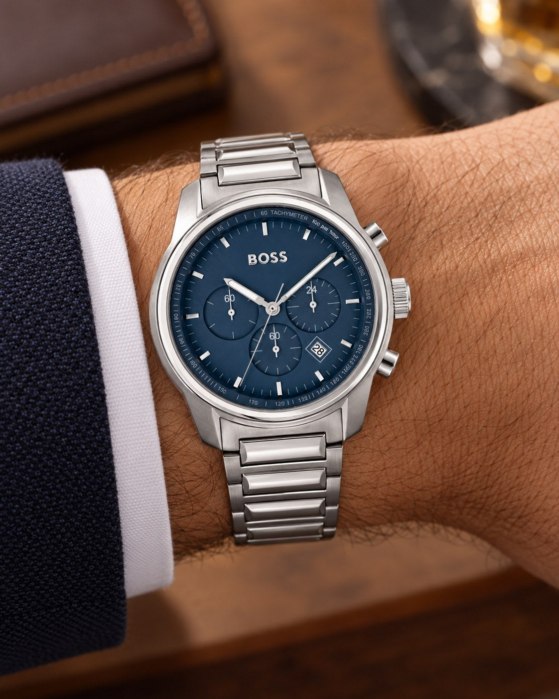 BOSS watch 1514007 worn on wrist