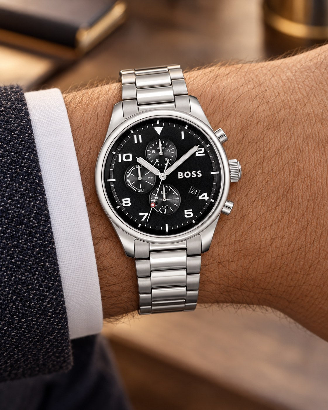 BOSS watch 1514008 worn on wrist