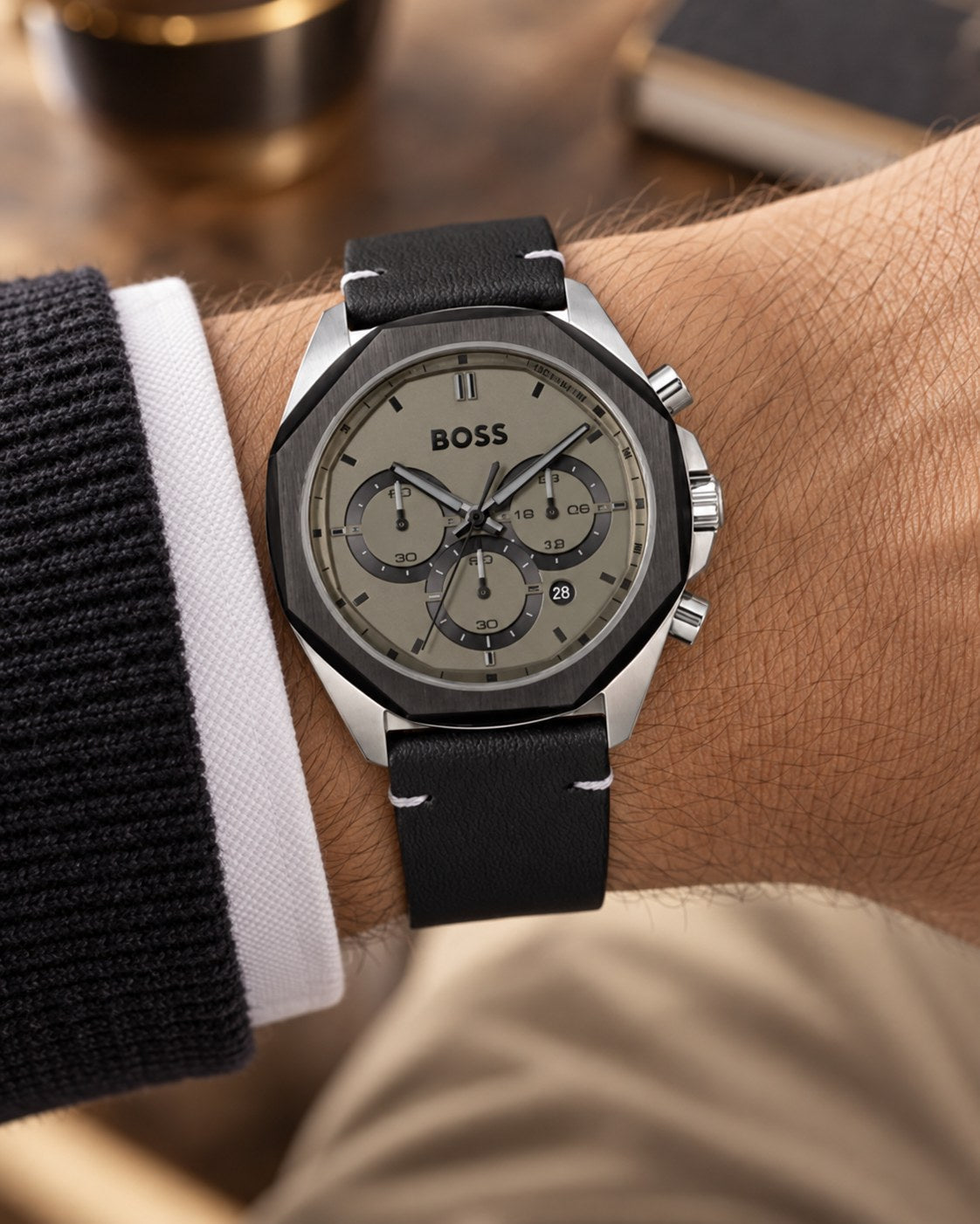 BOSS watch 1514014 worn on wrist