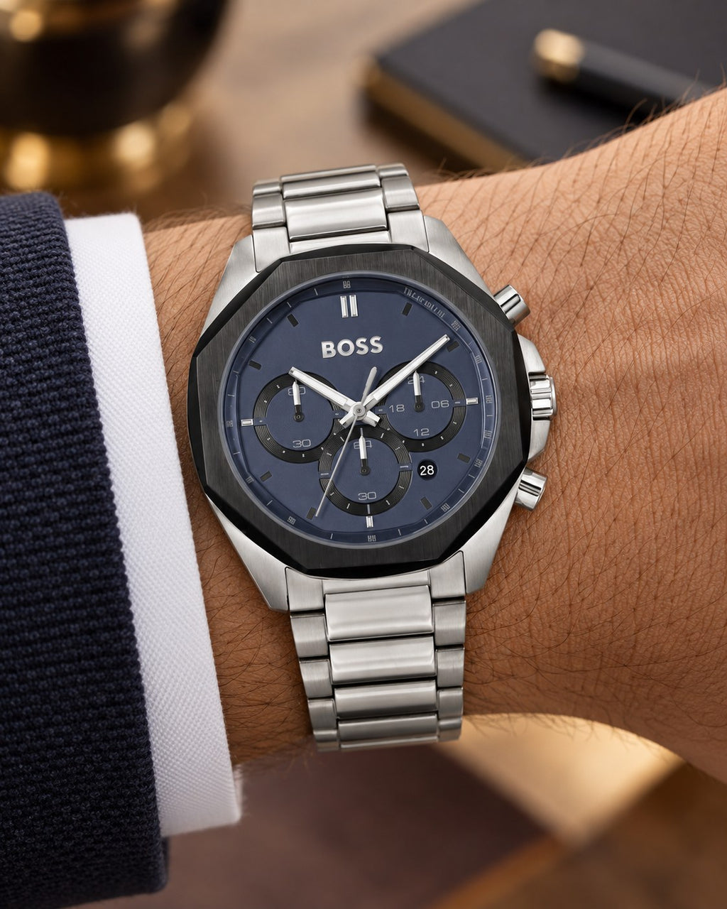 BOSS watch 1514015 worn on wrist