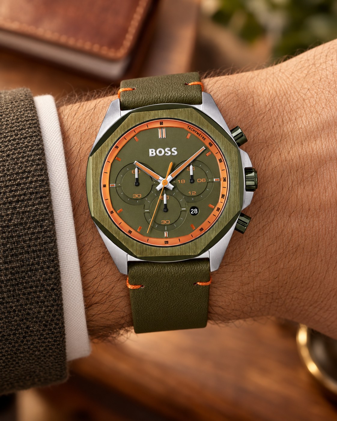 BOSS watch 1514018 worn on wrist