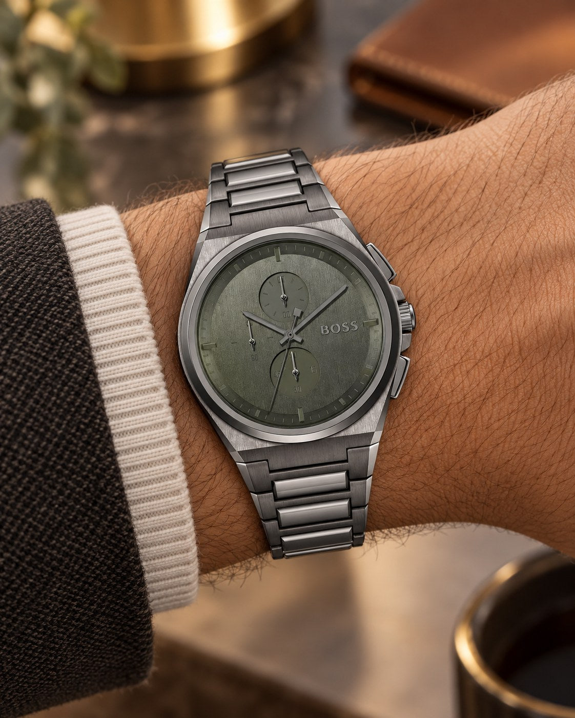 BOSS watch 1514045 worn on wrist