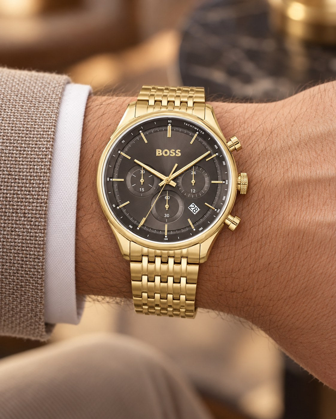 BOSS watch 1514051 worn on wrist