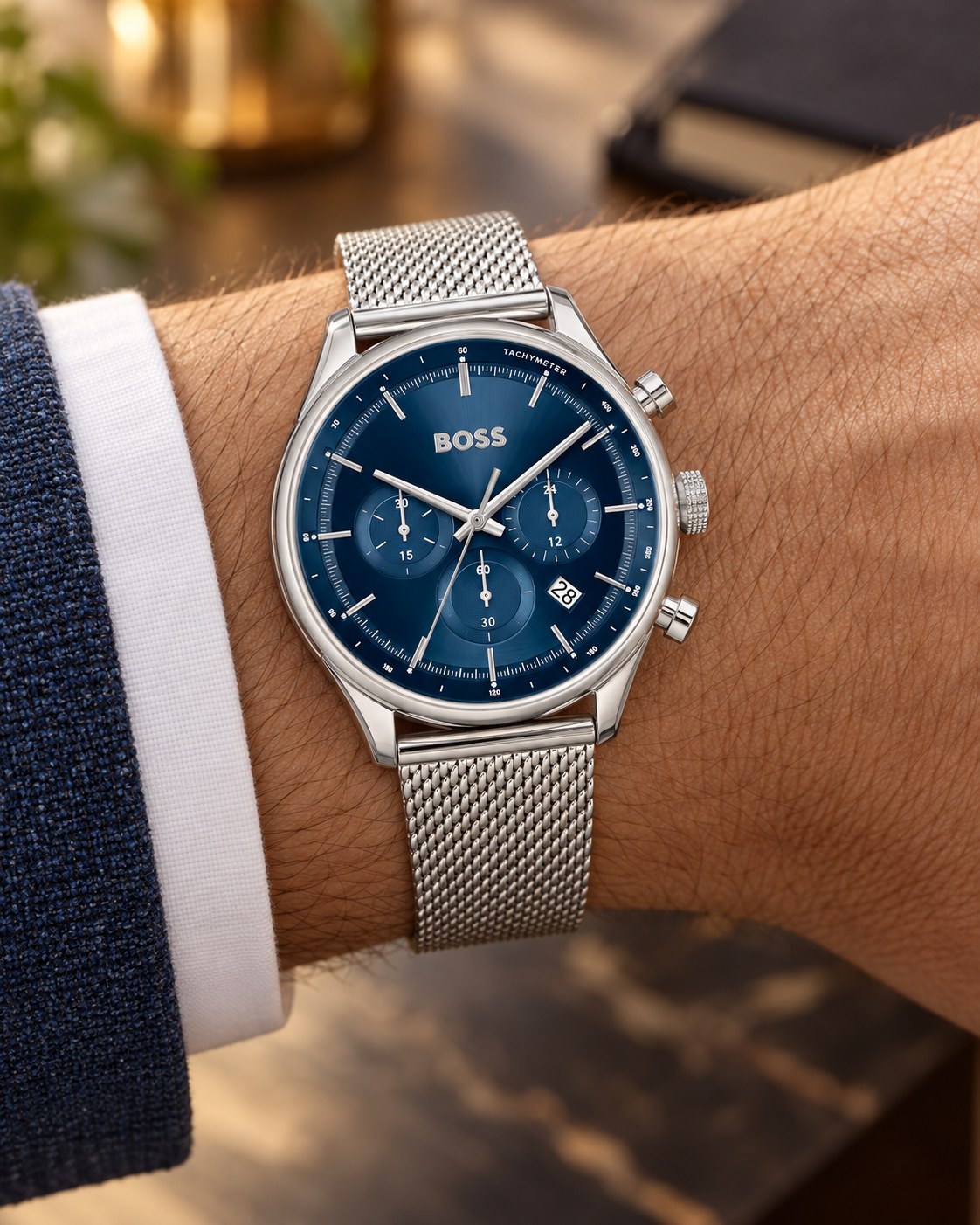 BOSS watch 1514052 worn on wrist