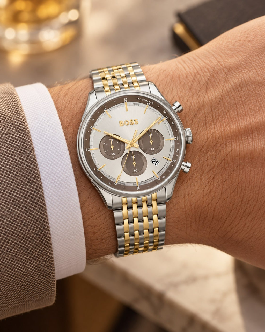BOSS watch 1514053 worn on wrist