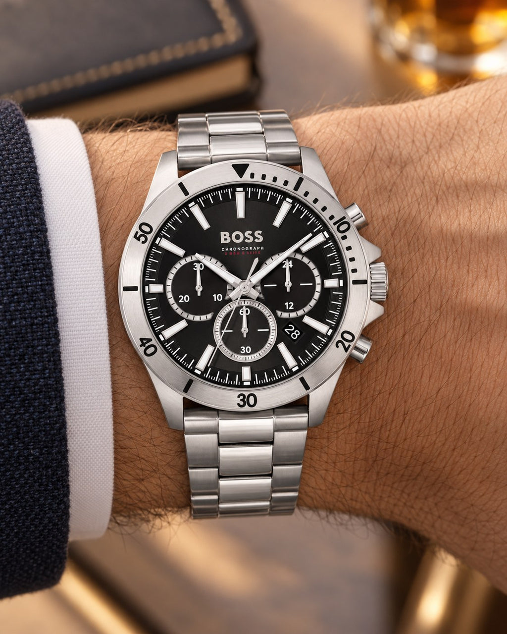 BOSS watch 1514057 worn on wrist